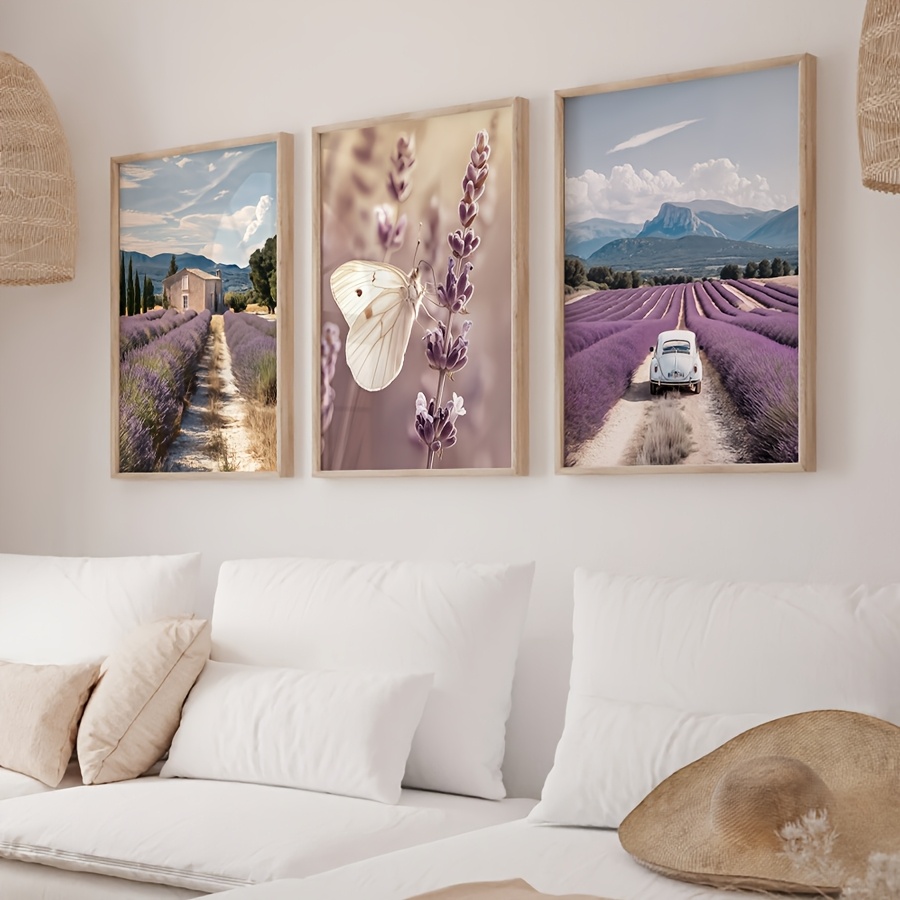 Juego de 3 Cuadros Decorativos - Lavender Oil reseña y precio